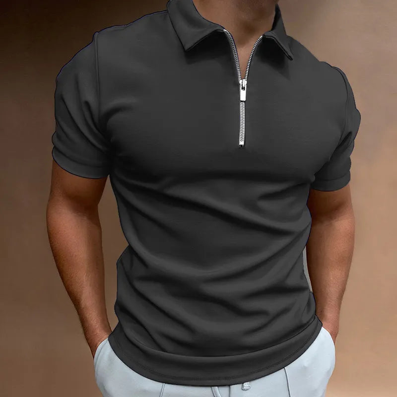 Camisa polo con cremallera