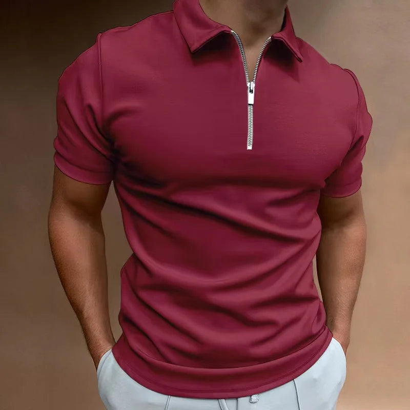 Camisa polo con cremallera