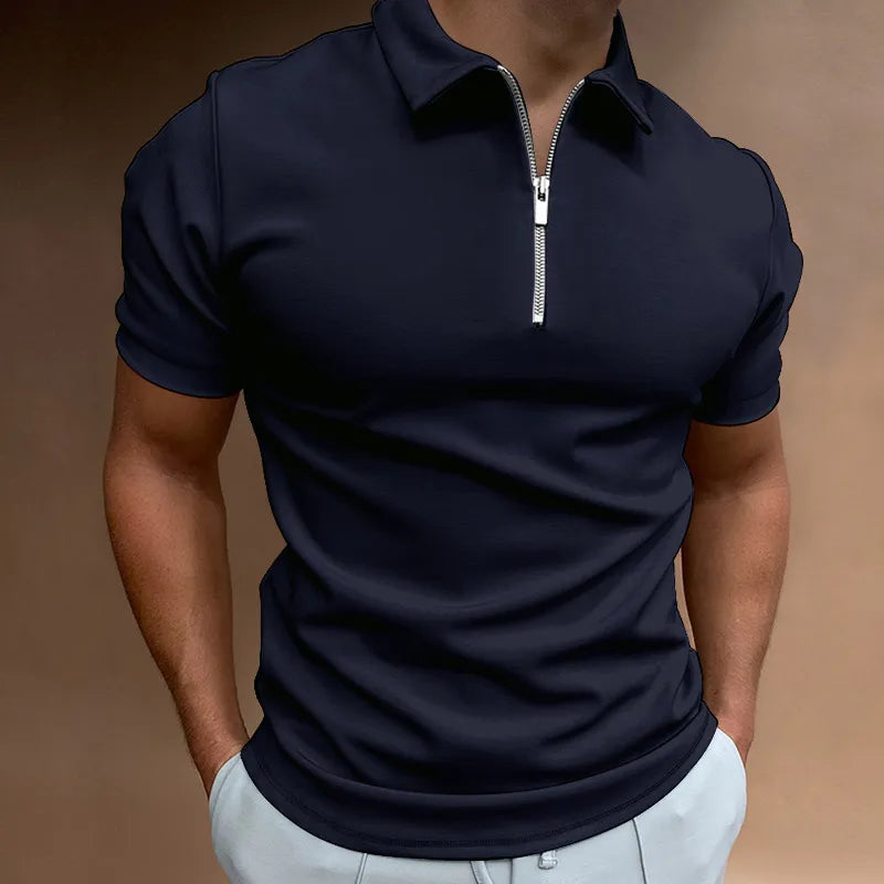 Camisa polo con cremallera