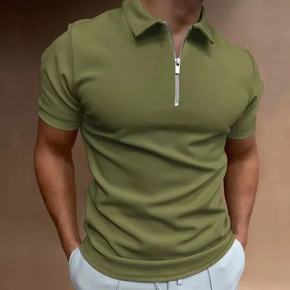 Camisa polo con cremallera